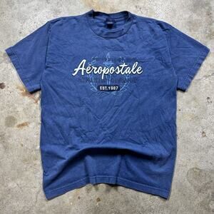 VTG 90s Blue Aeropostale Surf Beach Shirt Size M